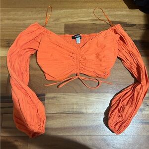 Urban outfitters cute orange ruffle top